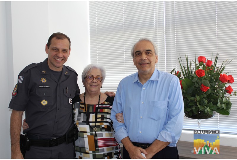 Comandante Luís Henrique Santos, Dra. Vilma e Antonio Carlos Ribeiro